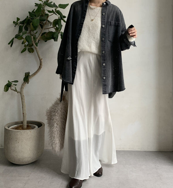  「【新色追加】ダメージデニムシャツ」|シャツ・ブラウス|