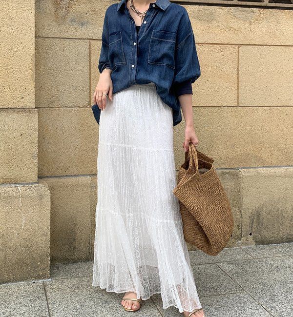  「袖リブシアーデニムシャツ」|シャツ・ブラウス|