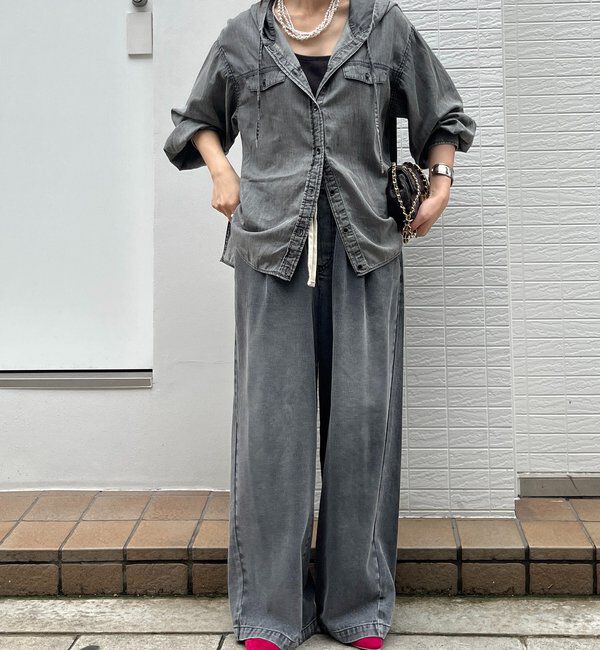  「シアーデニムフーディーシャツ」|シャツ・ブラウス|