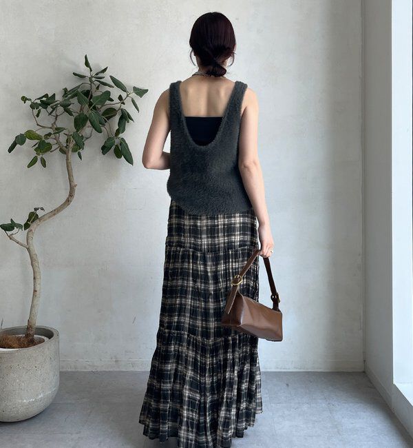  「前後2WAYシャギーニットタンクベスト」|ニット・セーター|