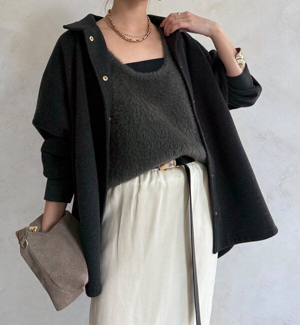  「前後2WAYシャギーニットタンクベスト」|ニット・セーター|