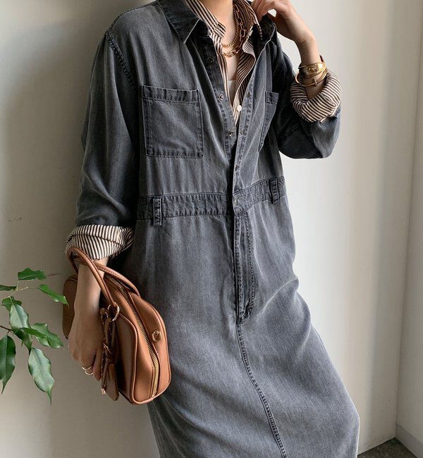  「リヨセルデニムワンピース」|ワンピース|ブラック