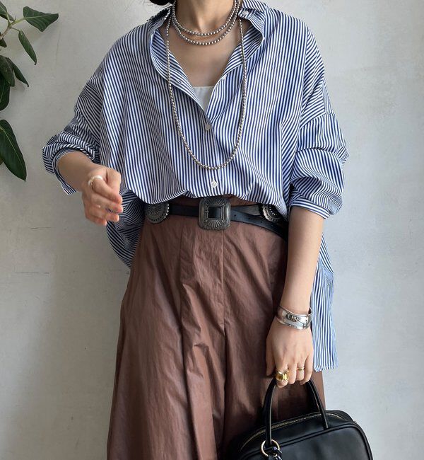  「ストライプポンチョブラウス」|シャツ・ブラウス|