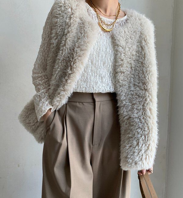  「リンクルフラワーシャーリングプルオーバー」|Tシャツ・カットソー|