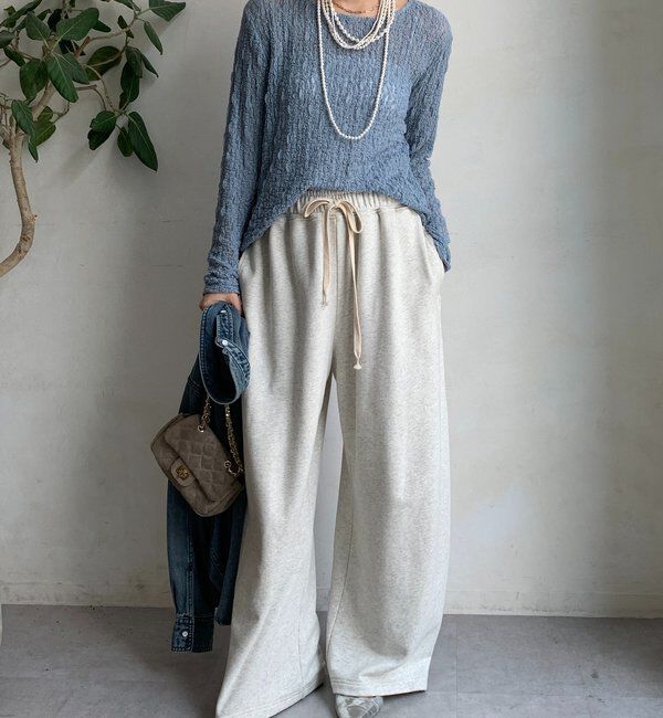  「リンクルフラワーシャーリングプルオーバー」|Tシャツ・カットソー|