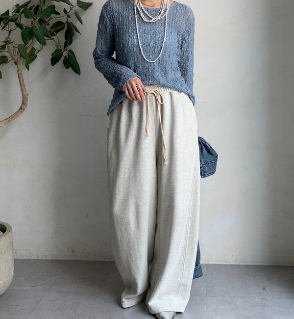  「リンクルフラワーシャーリングプルオーバー」|Tシャツ・カットソー|