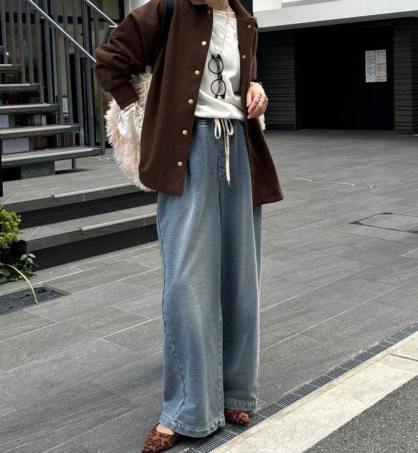  「【デニムなのにスウェット!?】デニムスウェットパンツ」|チノ|