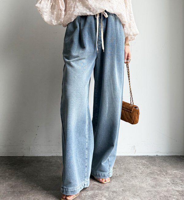  「【デニムなのにスウェット!?】デニムスウェットパンツ」|チノ|