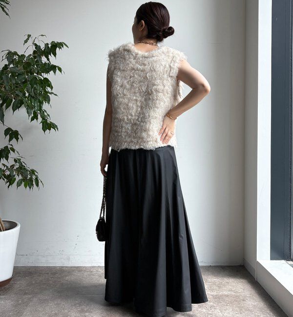  「ライトフェイクレザーフレアスカート」|スカート|