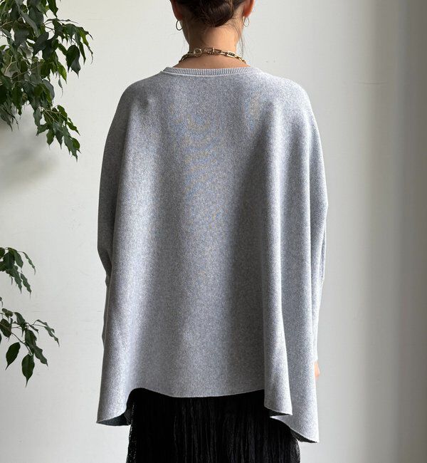  「インターシャロゴポンチョニット」|ニット・セーター|
