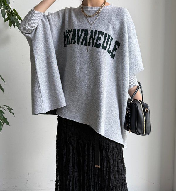  「インターシャロゴポンチョニット」|ニット・セーター|