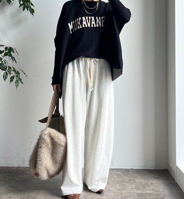  「インターシャロゴポンチョニット」|ニット・セーター|