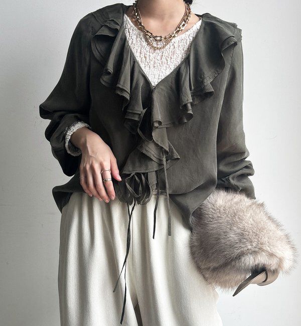  「キュプラフリルブラウス」|シャツ・ブラウス|