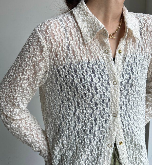  「ラメシアーレースシャツ」|シャツ・ブラウス|