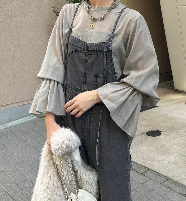  「プリーツ襟袖フレアブラウス」|シャツ・ブラウス|