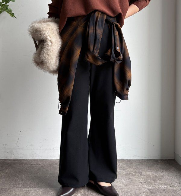  「裏起毛セミフレアイージーパンツ」|チノ|