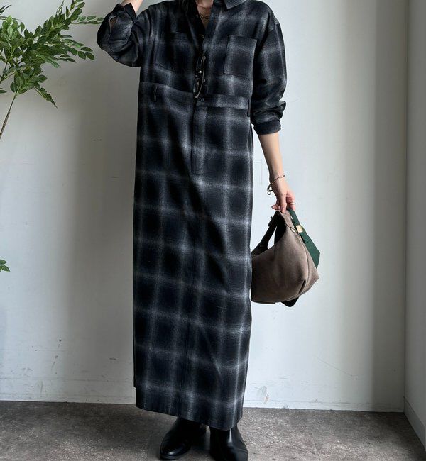  「オンブレチェックワンピース」|ワンピース|