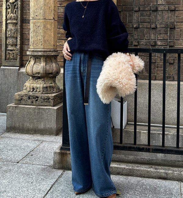  「ファーウールボートネックプルオーバー」|ニット・セーター|