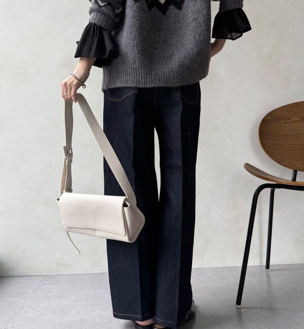  「ハイウエストダブルボタンデニム」|デニム|