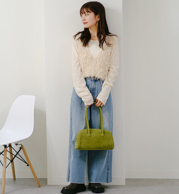  「【新色追加/前後2WAY】ファーショートベスト」|ベスト・ジレ|