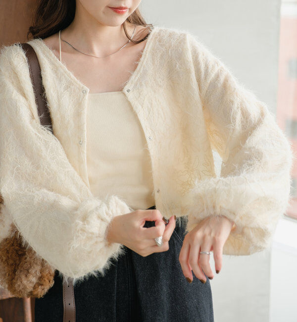  「【2WAY】フェザードッキングニットカーディガン」|カーディガン|