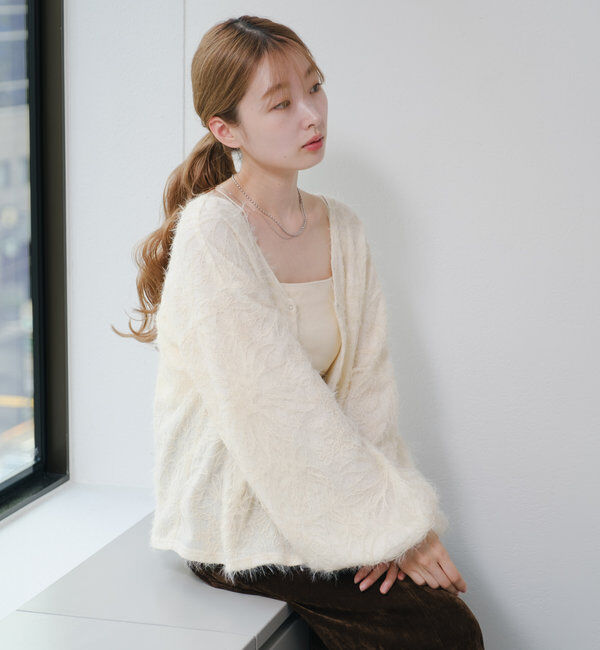  「【2WAY】フェザードッキングニットカーディガン」|カーディガン|