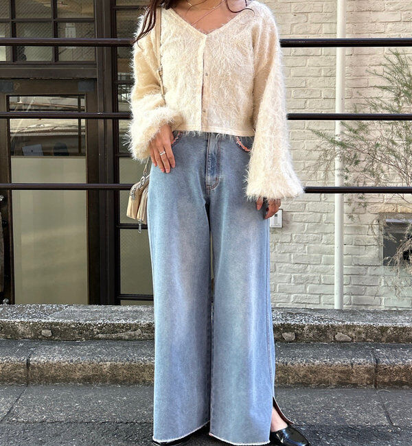  「【2WAY】フェザードッキングニットカーディガン」|カーディガン|