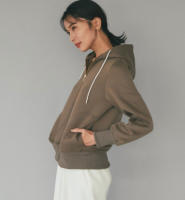  「【WEB限定/キレイめ上品】スポンジダンボールZIPパーカーカットソー」|パーカー|