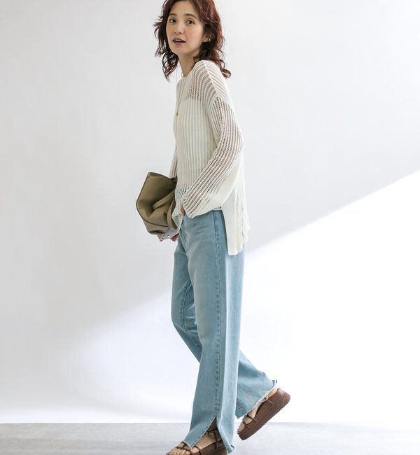  「【全骨格美脚見え！】slit DENIM」|デニム|
