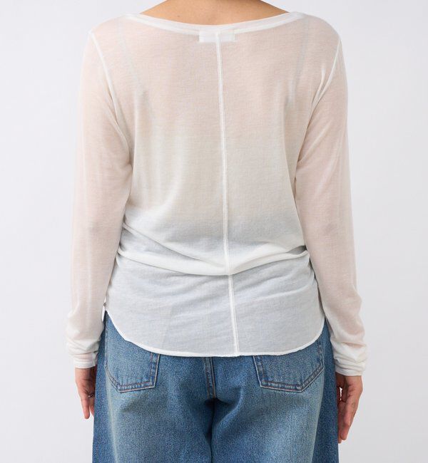  「【リバイバル/やわらかな肌触り】シルクカシミヤブレンドボートT」|Tシャツ・カットソー|