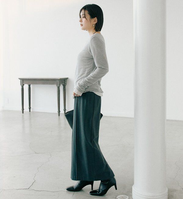  「【リバイバル/やわらかな肌触り】シルクカシミヤブレンドボートT」|Tシャツ・カットソー|