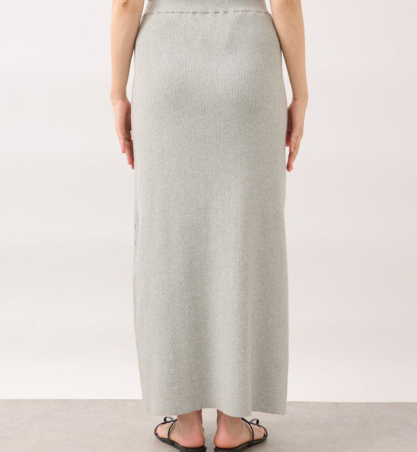  「【美シルエット】コットンリブニットスカート」|スカート|