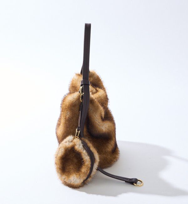  「【シーズンムード高まる】フェイクファーバケット2WAYバッグ」|クラッチバッグ|