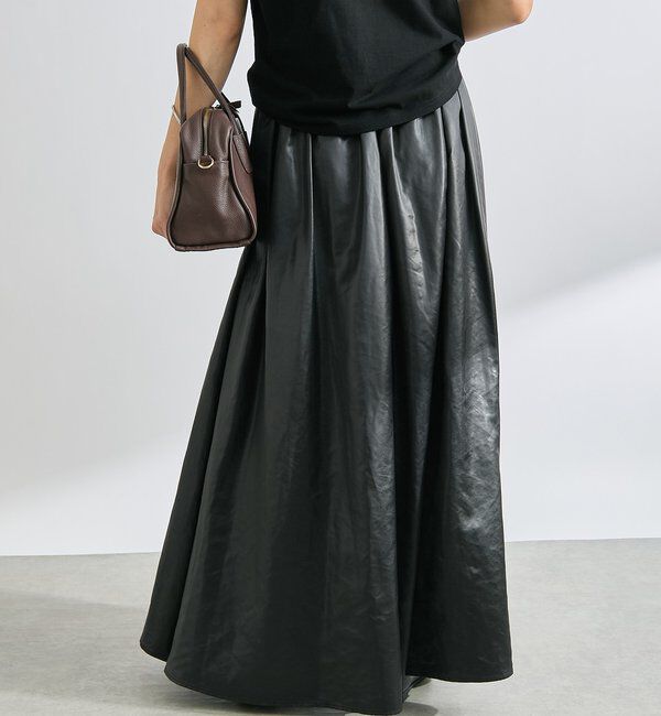  「【上品な光沢感】グロッシーギャザースカート」|スカート|