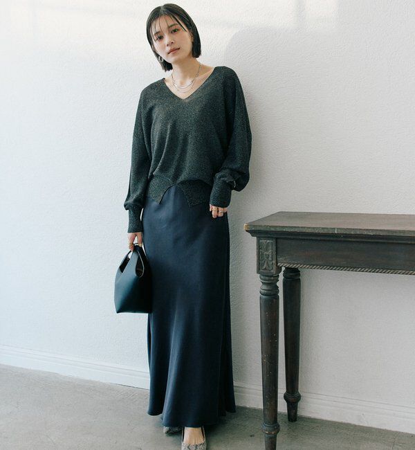  「【上品な揺れ感】キュプラ混バイアススカート」|スカート|