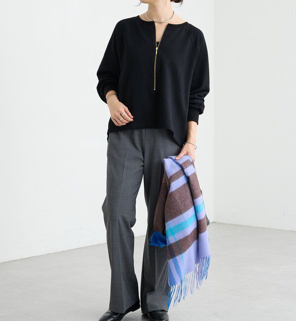  「予約【新色追加/抜け感◎】ハーフZIPスウェット」|Tシャツ・カットソー|