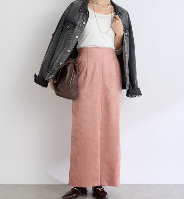 「【すっきり見えが叶う】ブラッシュドクロスIラインスカート」|スカート|