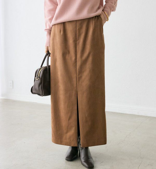  「【すっきり見えが叶う】ブラッシュドクロスIラインスカート」|スカート|