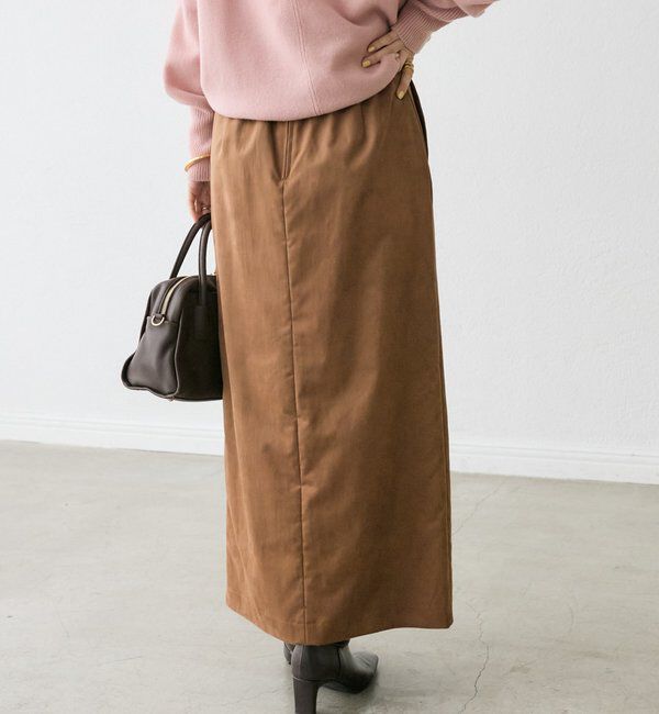  「【すっきり見えが叶う】ブラッシュドクロスIラインスカート」|スカート|