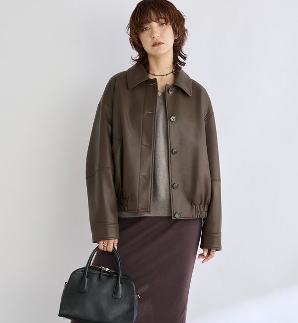  「【洗練された着こなしに】合皮ブルゾン」|ブルゾン・スタジャン|