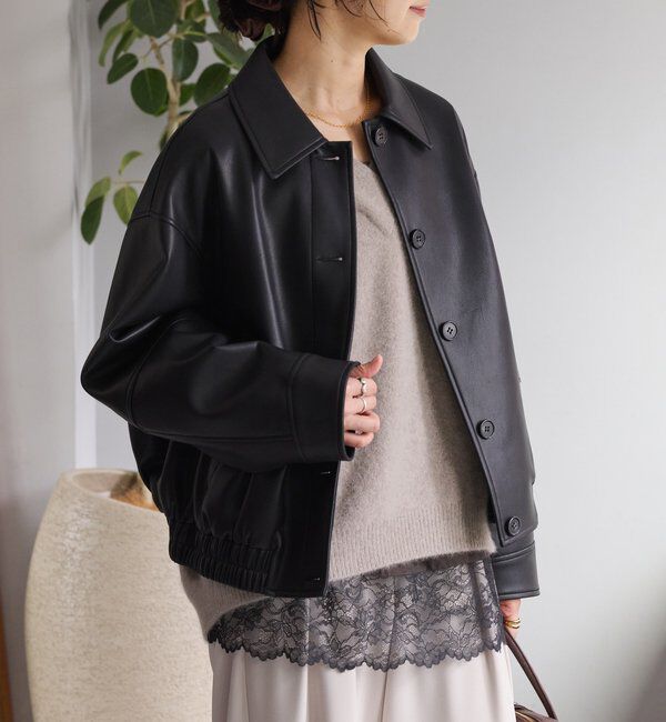  「【洗練された着こなしに】合皮ブルゾン」|ブルゾン・スタジャン|