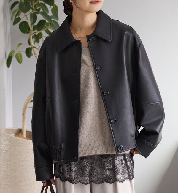 「【洗練された着こなしに】合皮ブルゾン」|ブルゾン・スタジャン|
