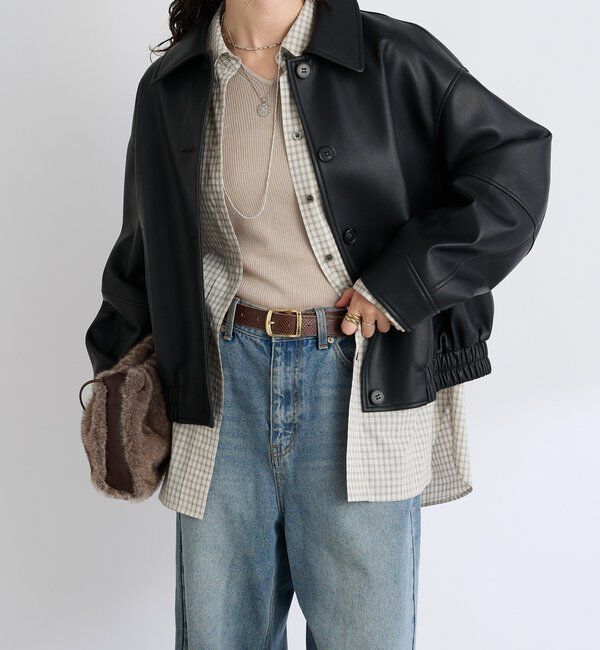  「【洗練された着こなしに】合皮ブルゾン」|ブルゾン・スタジャン|