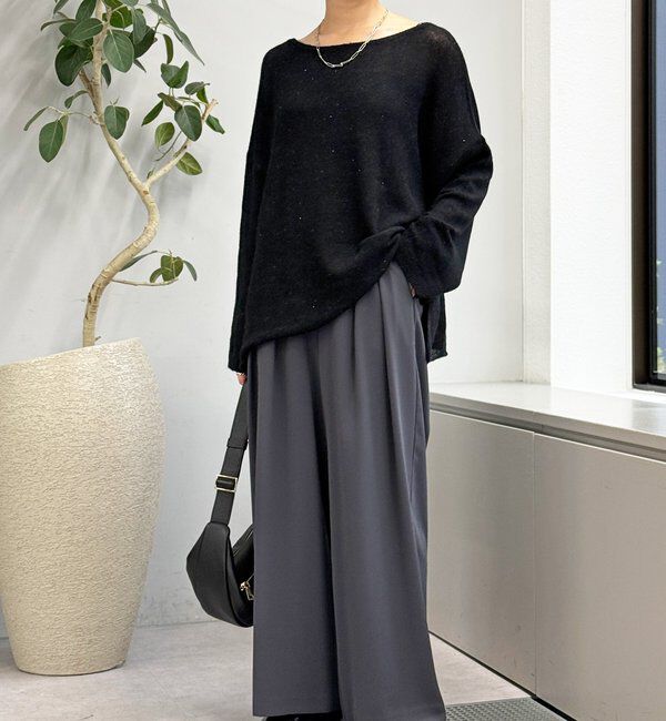  「【リニューアル】2wayスパングルシアーニット」|ニット・セーター|