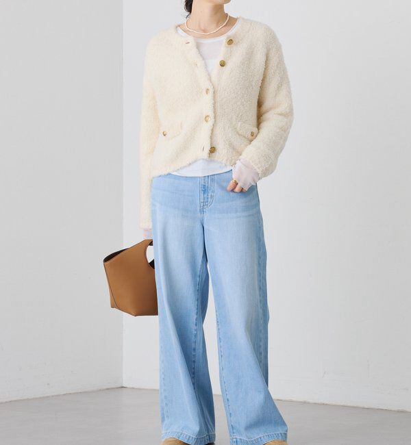  「【オンオフ使える】ウールボアニットジャケット」|カーディガン|