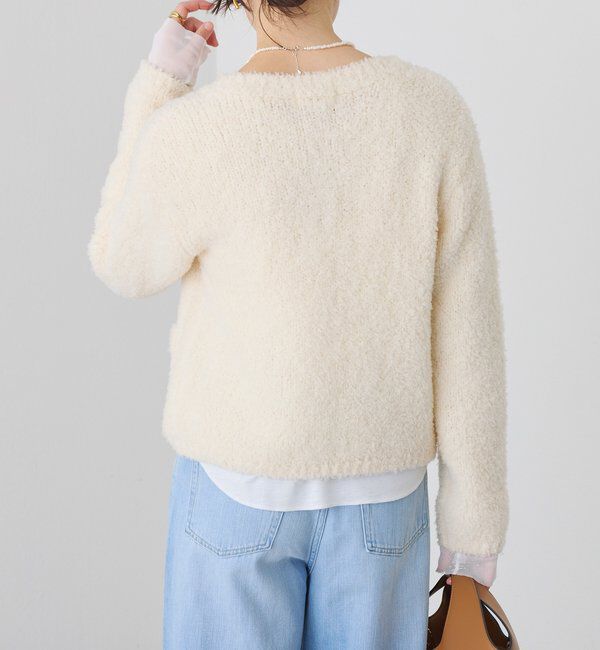  「【オンオフ使える】ウールボアニットジャケット」|カーディガン|