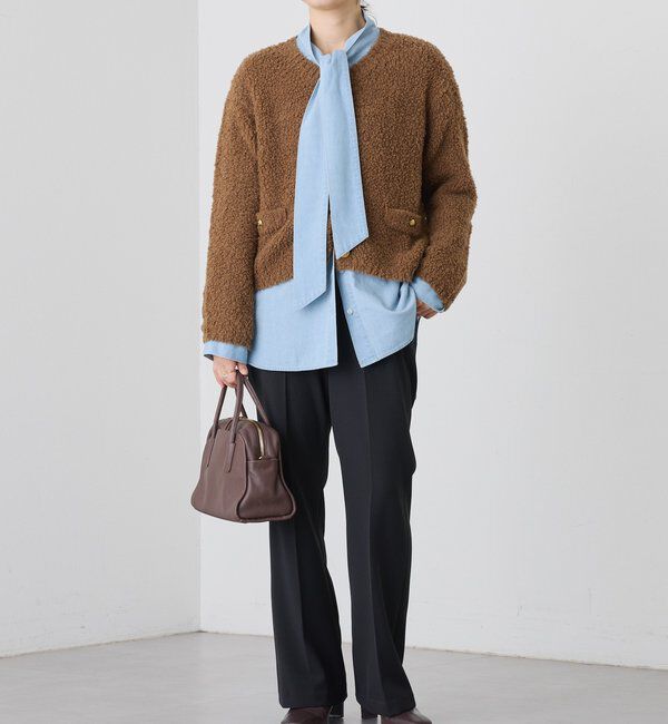  「【オンオフ使える】ウールボアニットジャケット」|カーディガン|