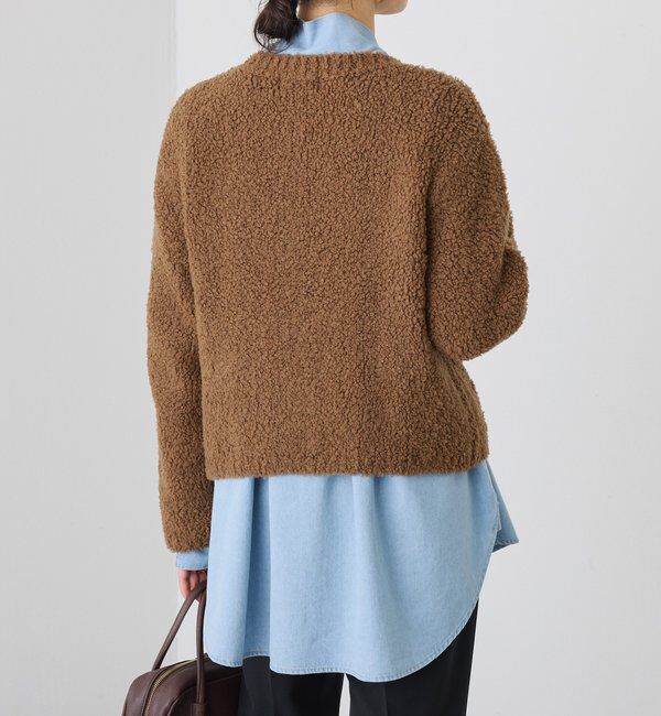  「【オンオフ使える】ウールボアニットジャケット」|カーディガン|