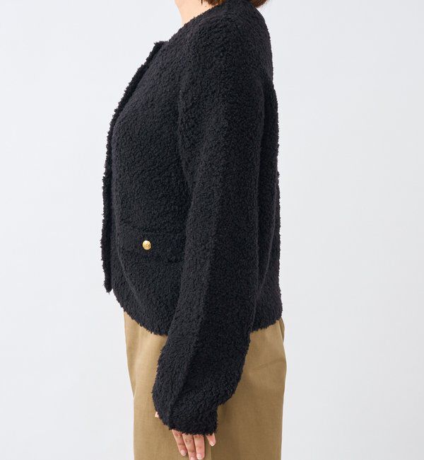  「【オンオフ使える】ウールボアニットジャケット」|カーディガン|