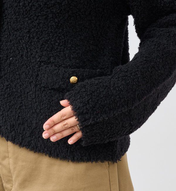  「【オンオフ使える】ウールボアニットジャケット」|カーディガン|